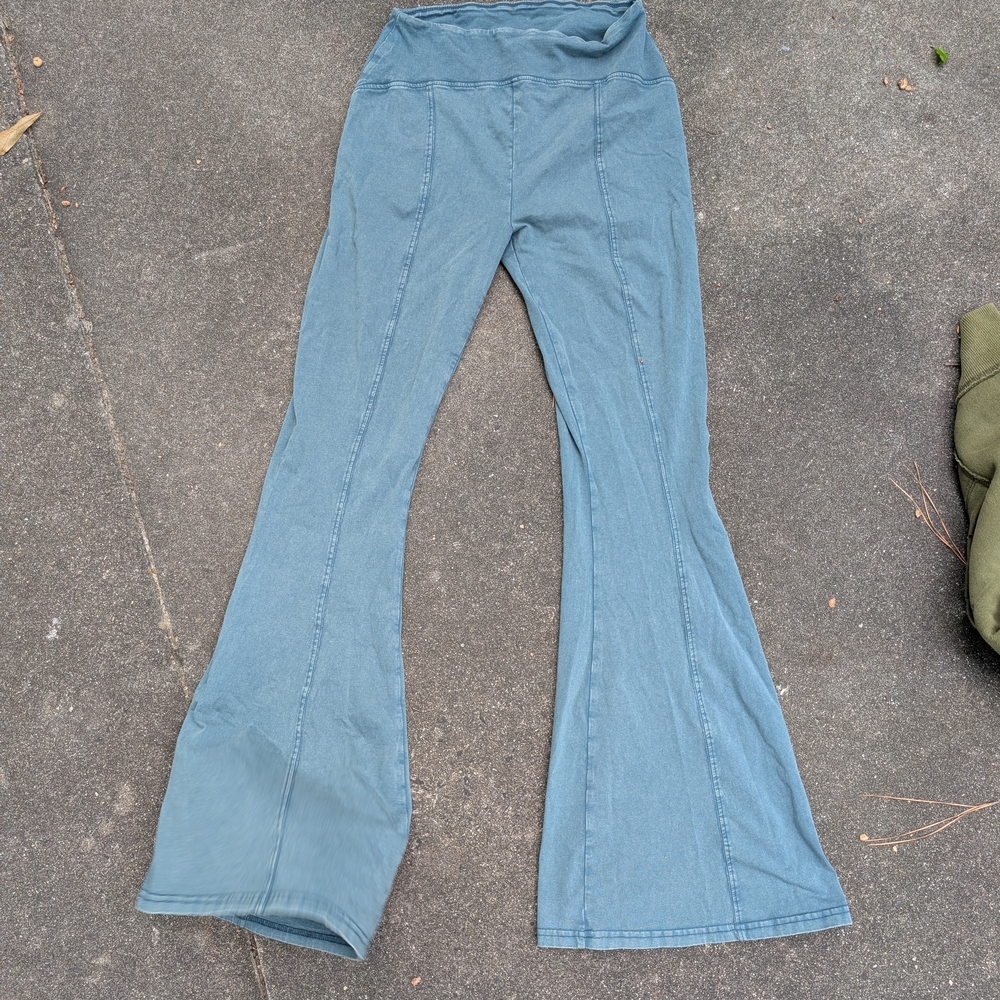 Blue Flared Pants